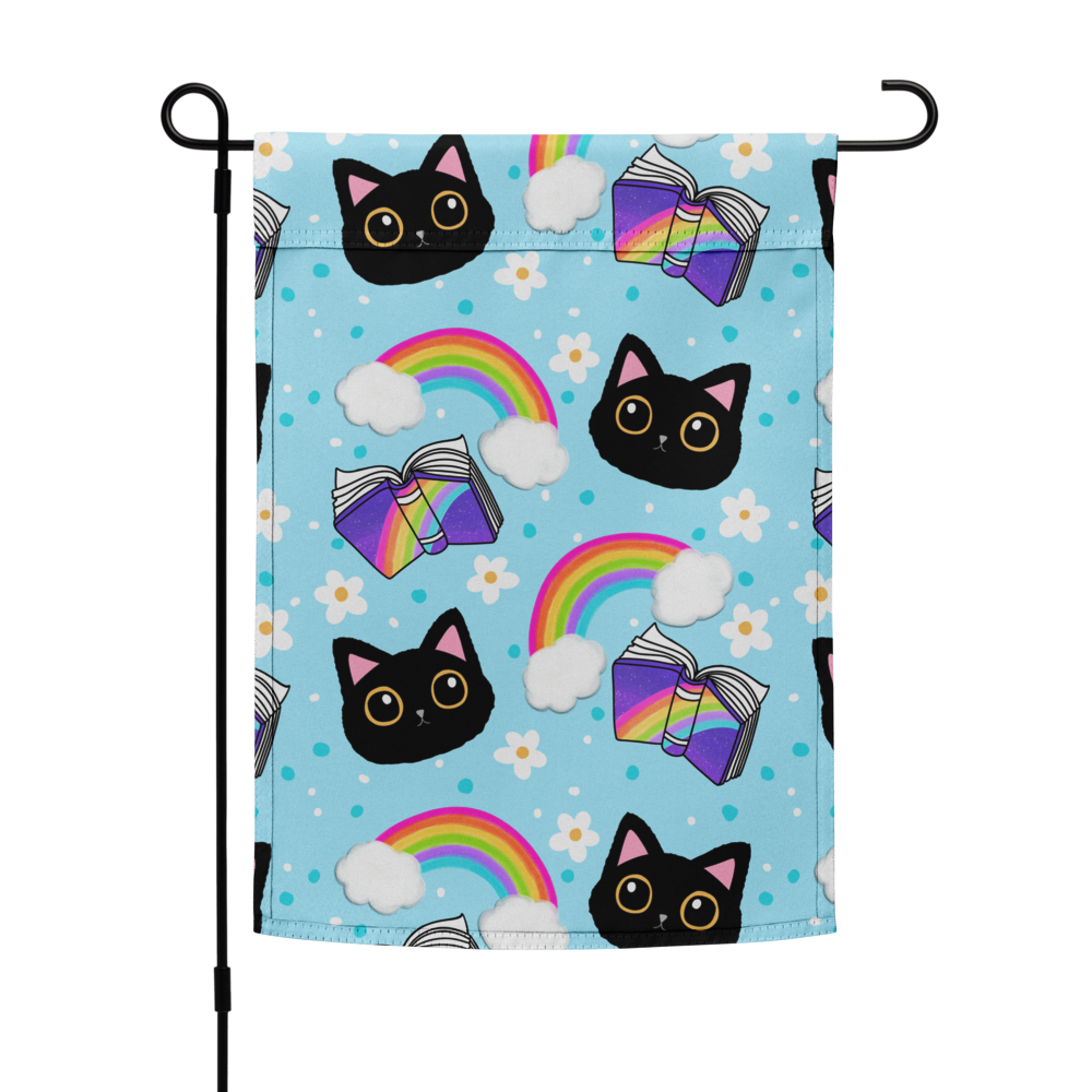 Rainbow Book and the Black Cat Garden flag