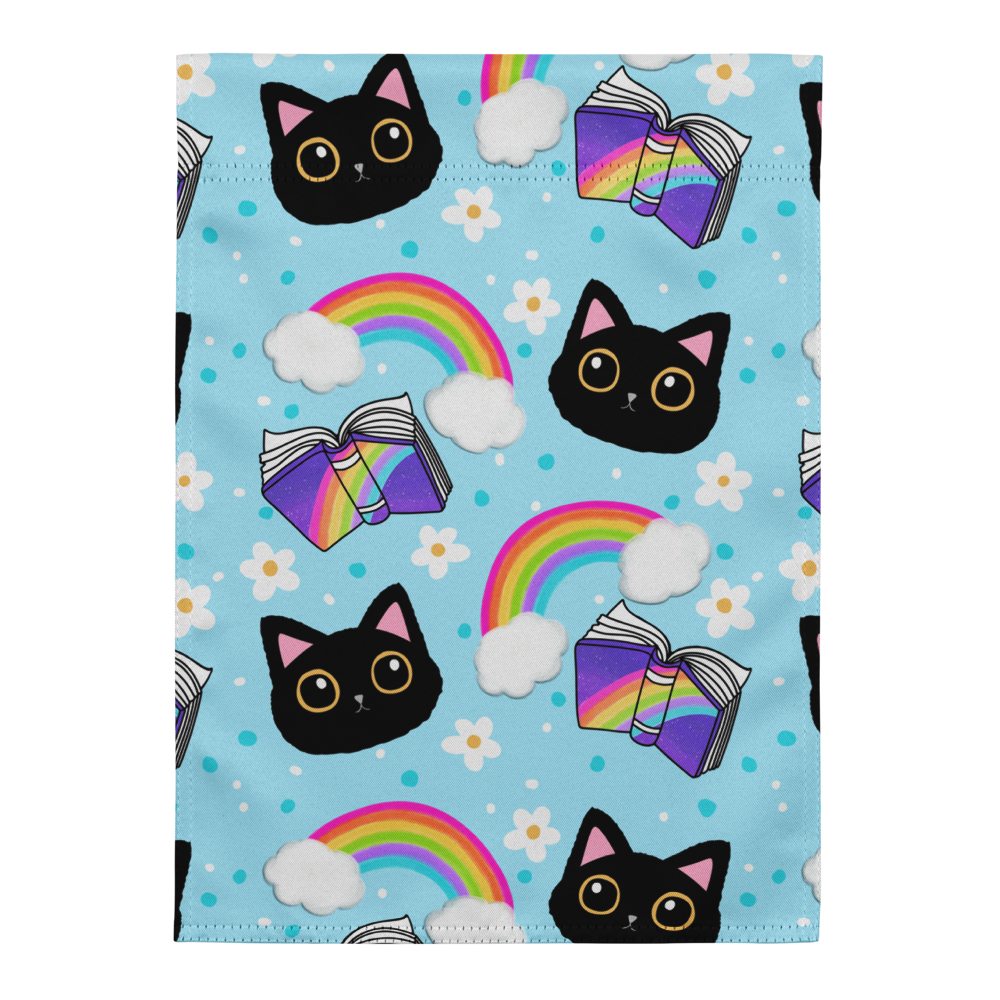 Rainbow Book and the Black Cat Garden flag