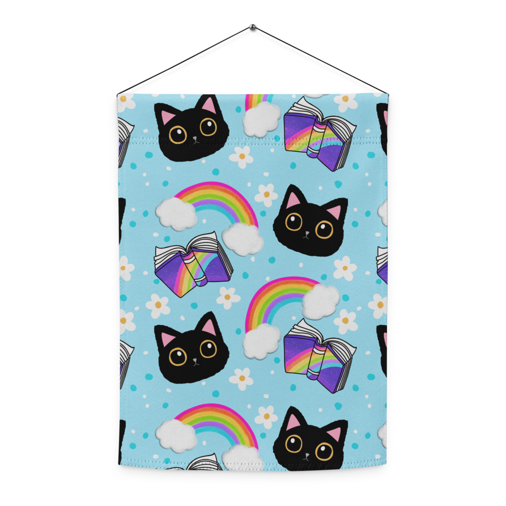 Rainbow Book and the Black Cat Garden flag