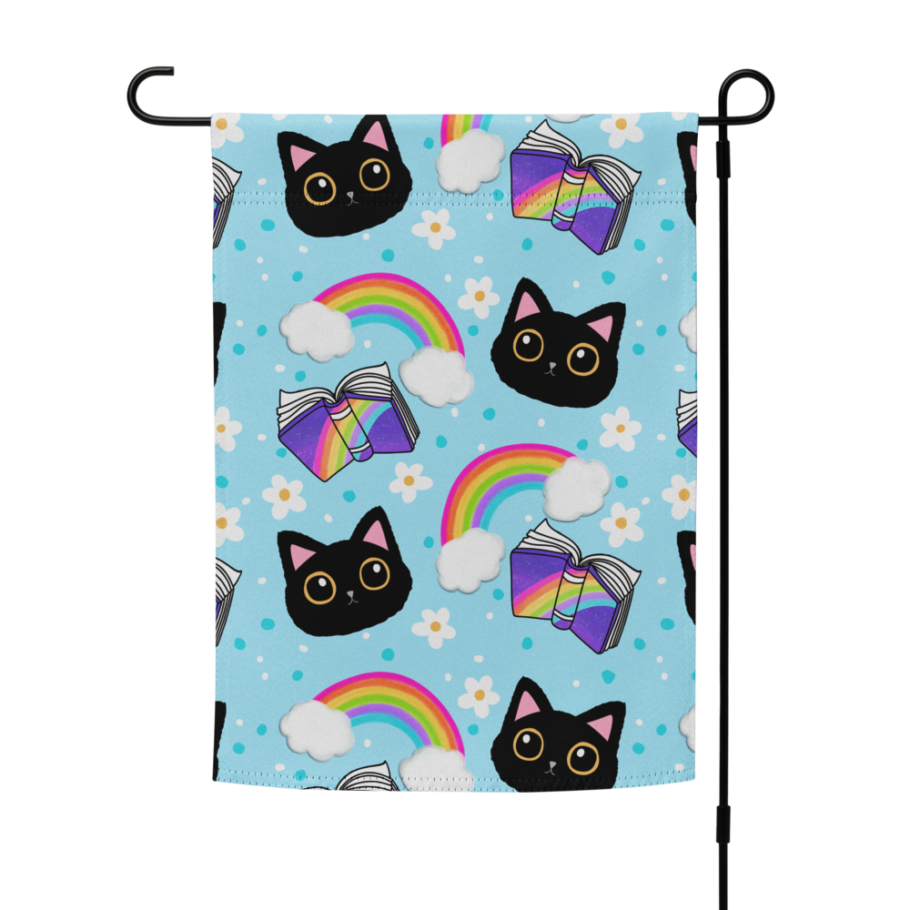 Rainbow Book and the Black Cat Garden flag