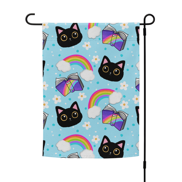 Rainbow Book and the Black Cat Garden flag