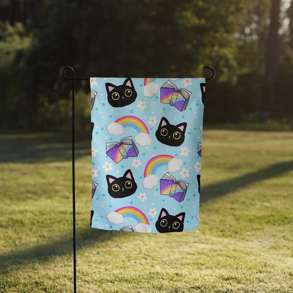 Rainbow Book and the Black Cat Garden flag