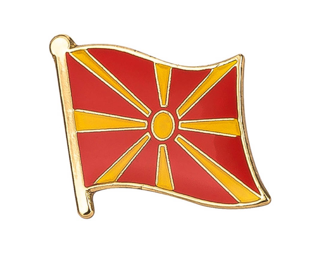 North Macedonia Flag Lapel Pin 3/4" x 5/8"