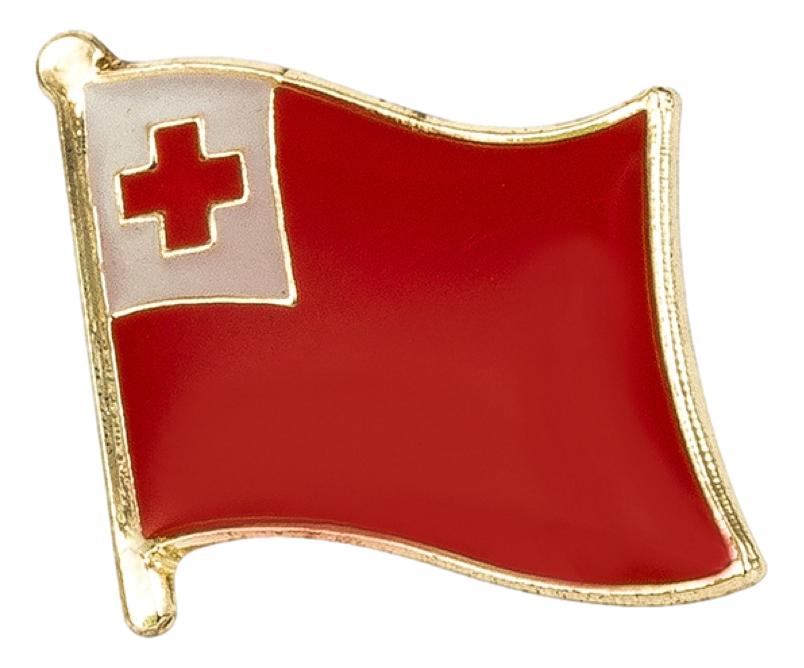 Tonga Flag Lapel Pin 3/4" x 5/8"
