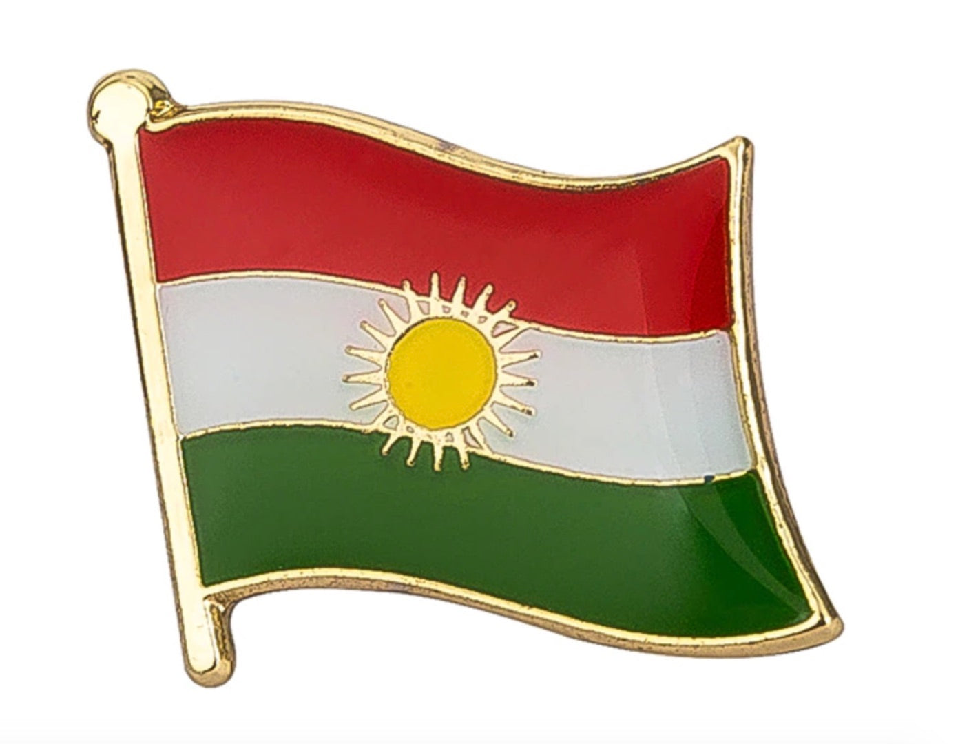 Kurdistan Flag Lapel Pin 5/8