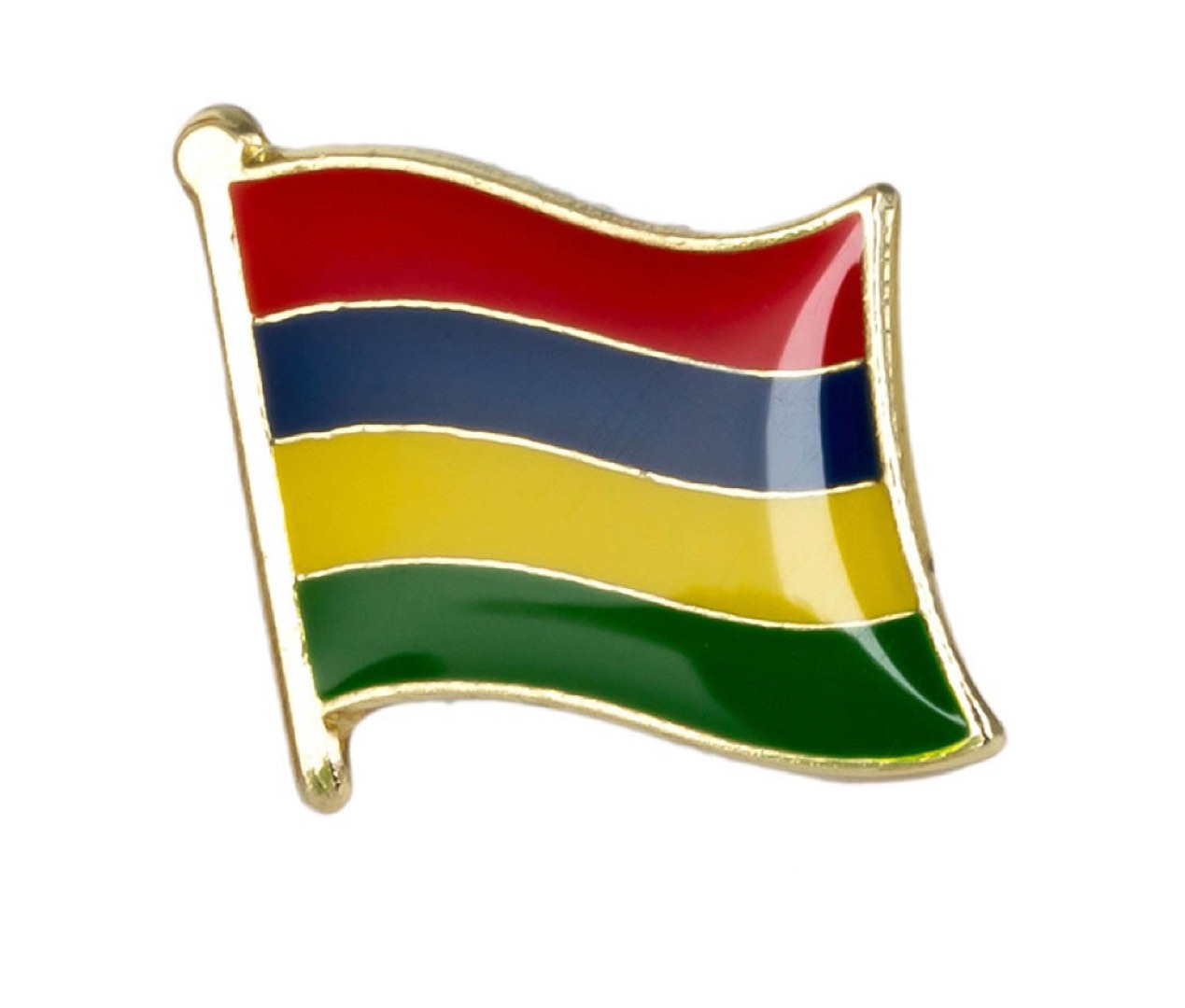 Mauritius Flag Lapel Pin 3/4" x 5/8"