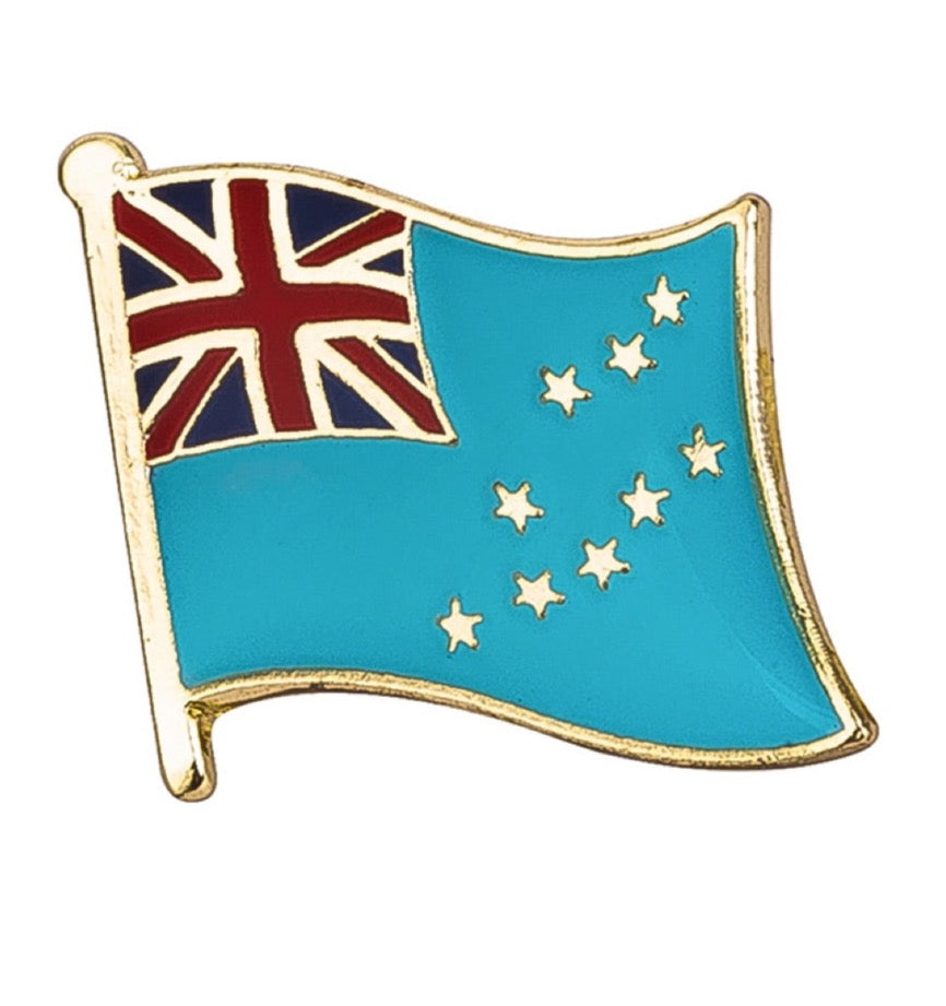 Tuvalu Flag Lapel Pin 3/4" x 5/8"