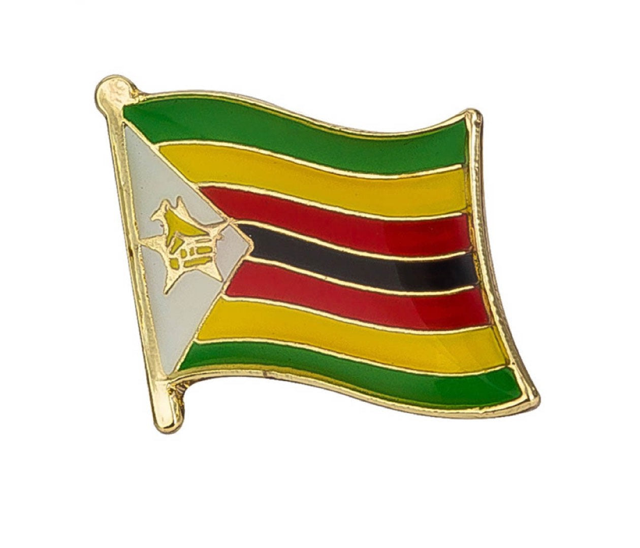 Zimbabwe Flag Lapel Pin 3/4" x 5/8"