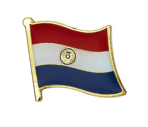 Paraguay Flag Lapel Pin 3/4" x 5/8"