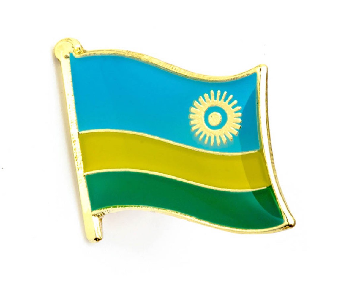 Rwanda Flag Lapel Pin 3/4" x 5/8"
