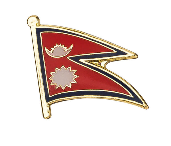 Nepal Flag Lapel Pin 3/4" x 5/8"