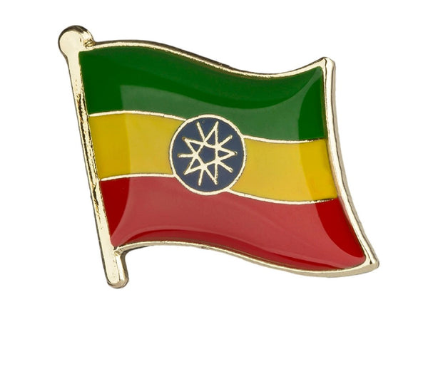 Ethiopia Flag Lapel Pin - 3/4" x 5/8"