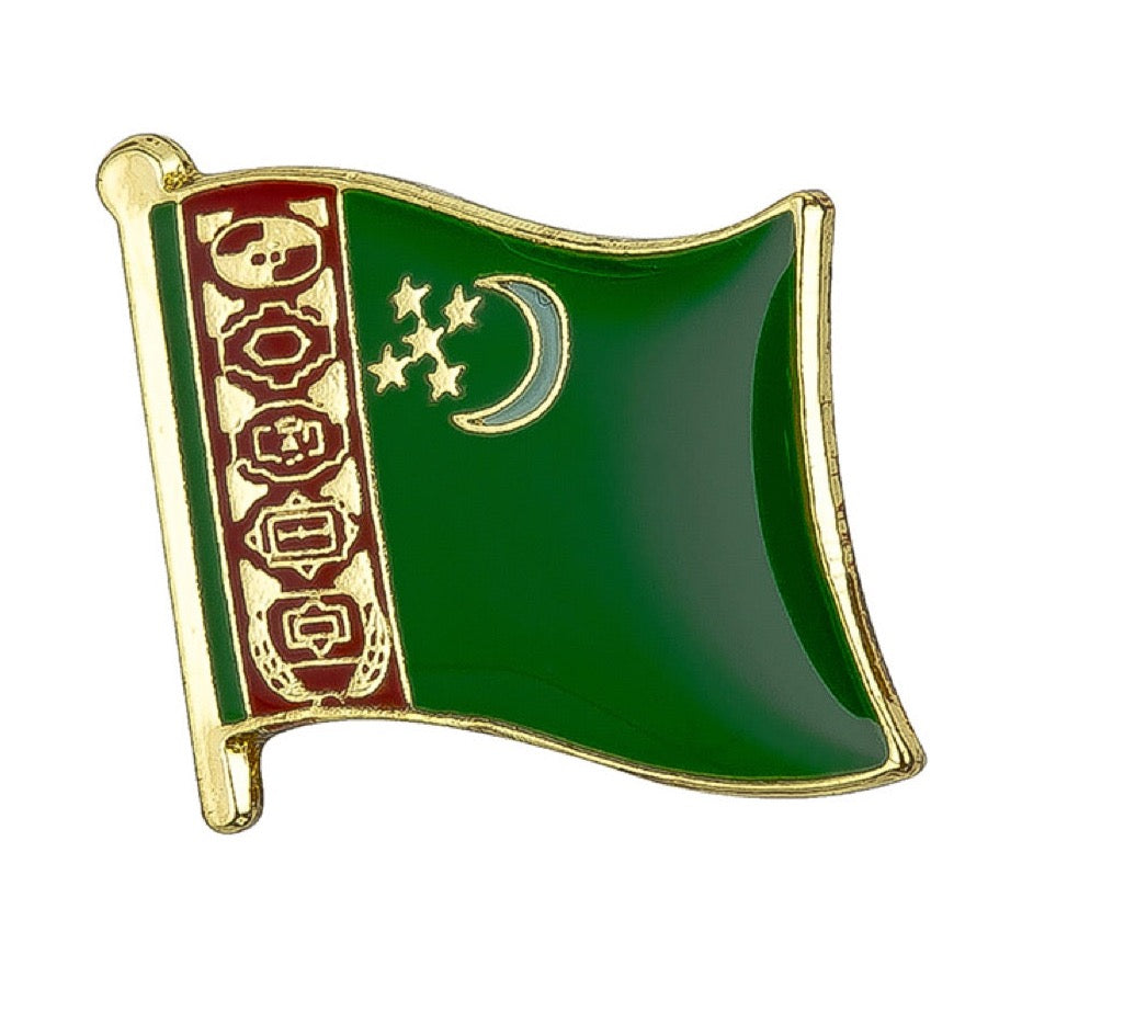 Turkmenistan Flag Lapel Pin 3/4