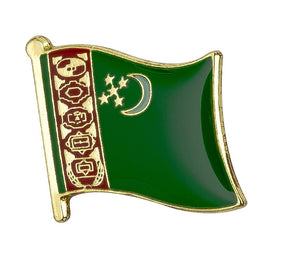 Turkmenistan Flag Lapel Pin 3/4" x 5/8"