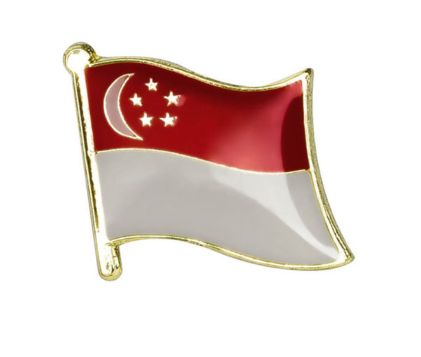 Singapore Flag Lapel Pin 3/4" x 5/8"