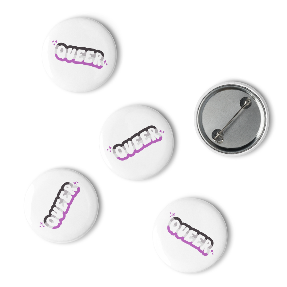 Queer x Asexual Set of 5 pinback buttons