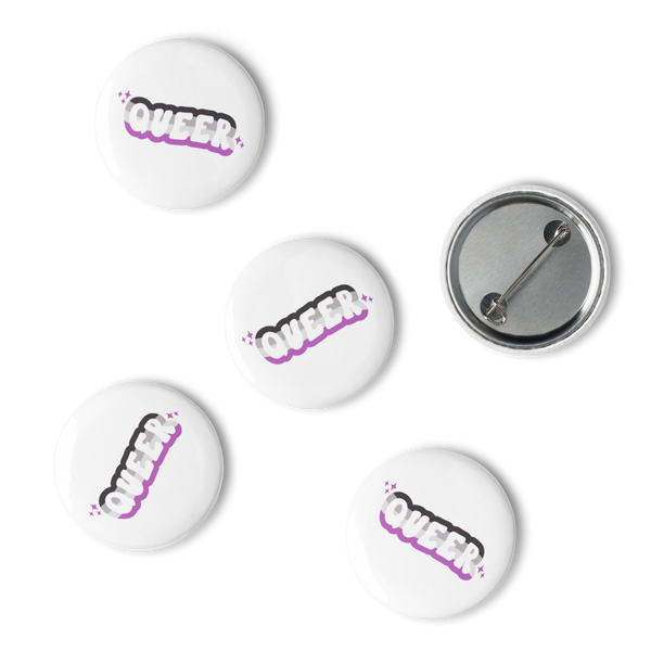 Queer x Asexual Set of 5 pinback buttons