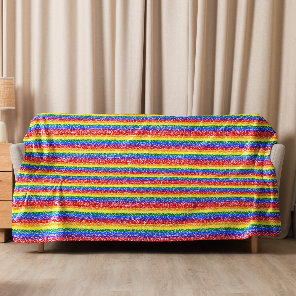 Rainbow Crayons Sherpa blanket