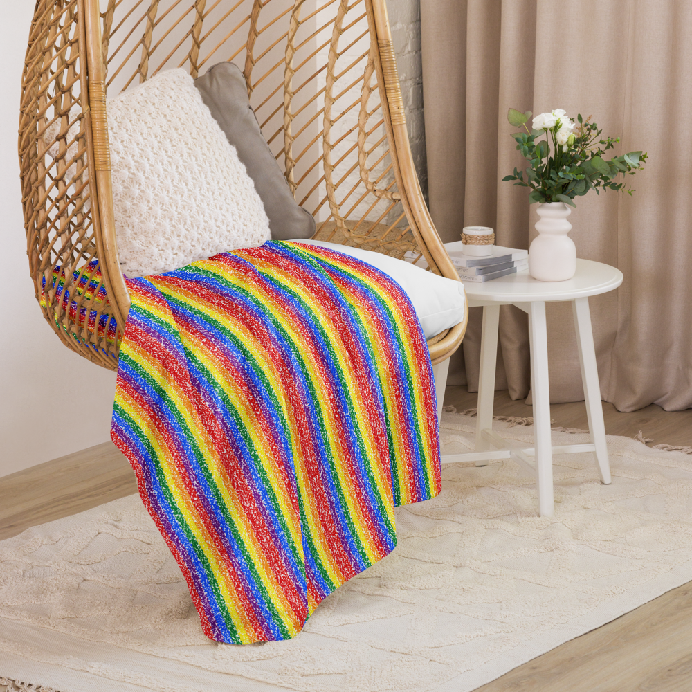 Rainbow Crayons Sherpa blanket