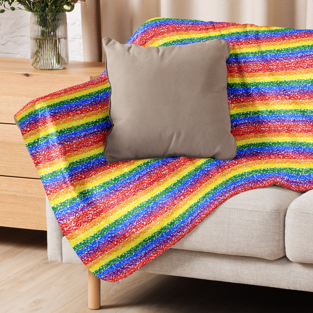 Rainbow Crayons Sherpa blanket