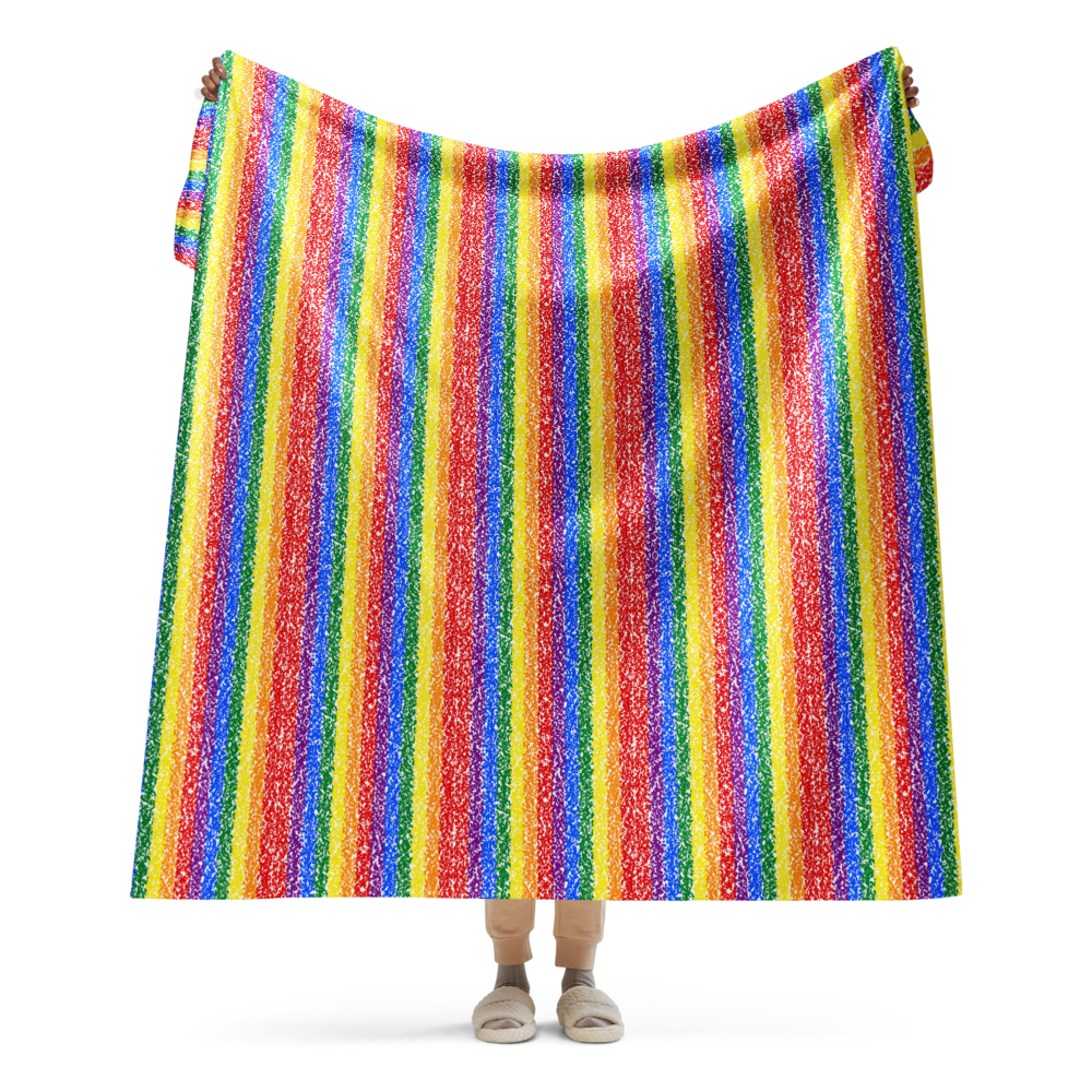 Rainbow Crayons Sherpa blanket