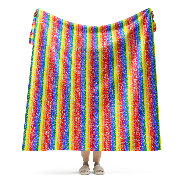 Rainbow Crayons Sherpa blanket