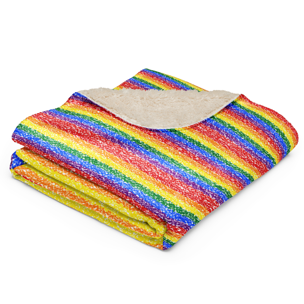 Rainbow Crayons Sherpa blanket