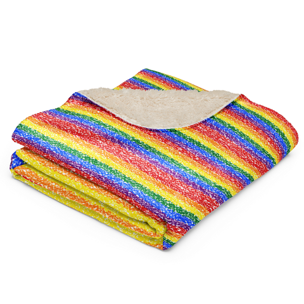 Rainbow Crayons Sherpa blanket