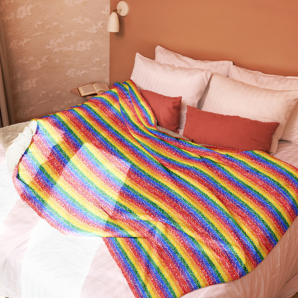 Rainbow Crayons Sherpa blanket