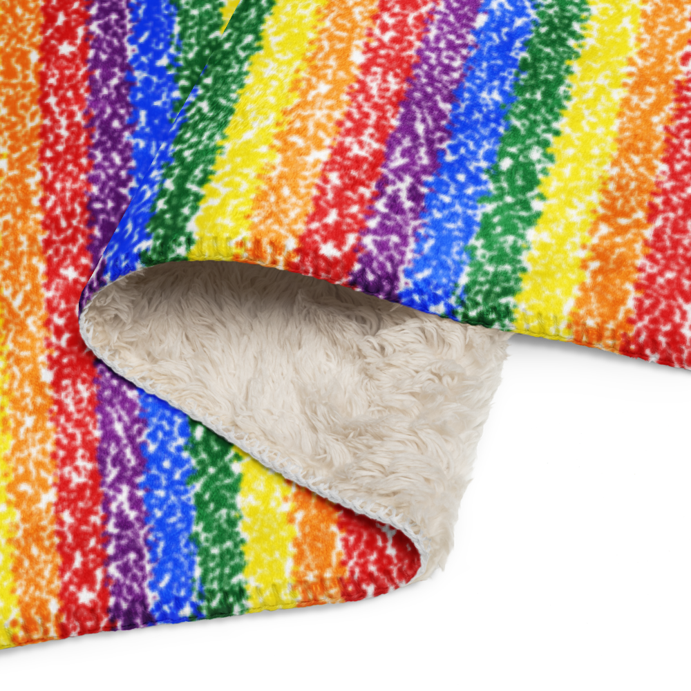 Rainbow Crayons Sherpa blanket