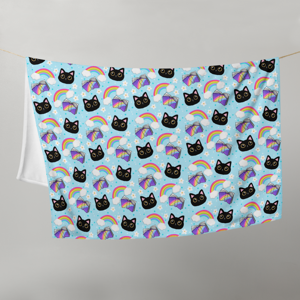 Bookish Cat Throw Blanket