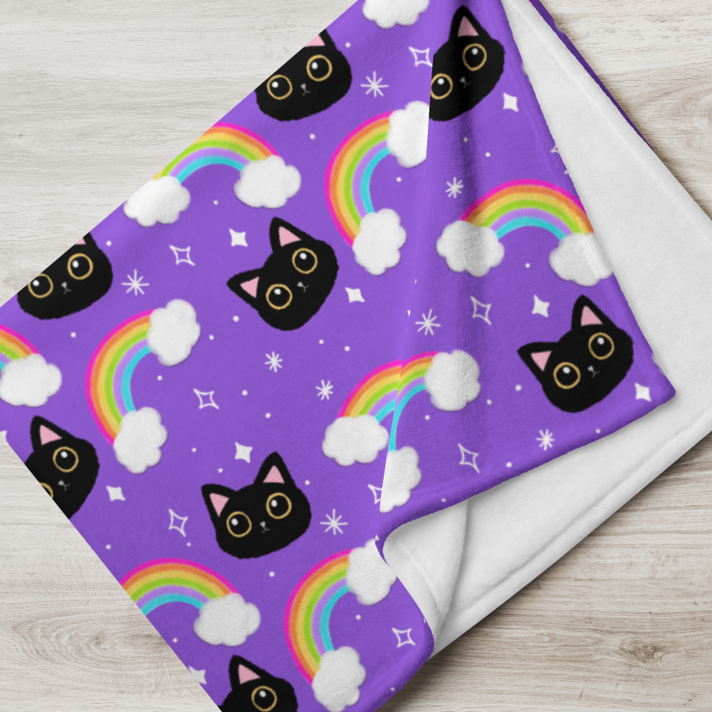 Rainbow Cat Throw Blanket