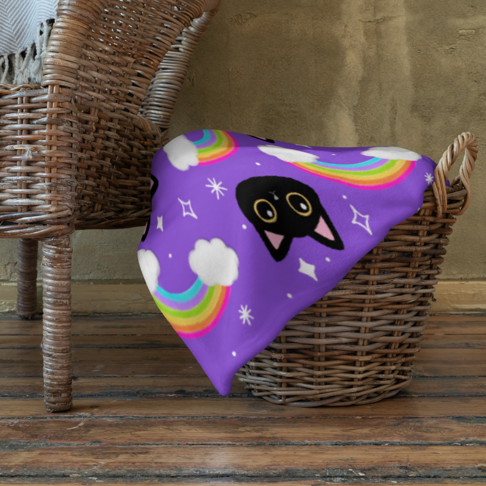 Rainbow Cat Throw Blanket