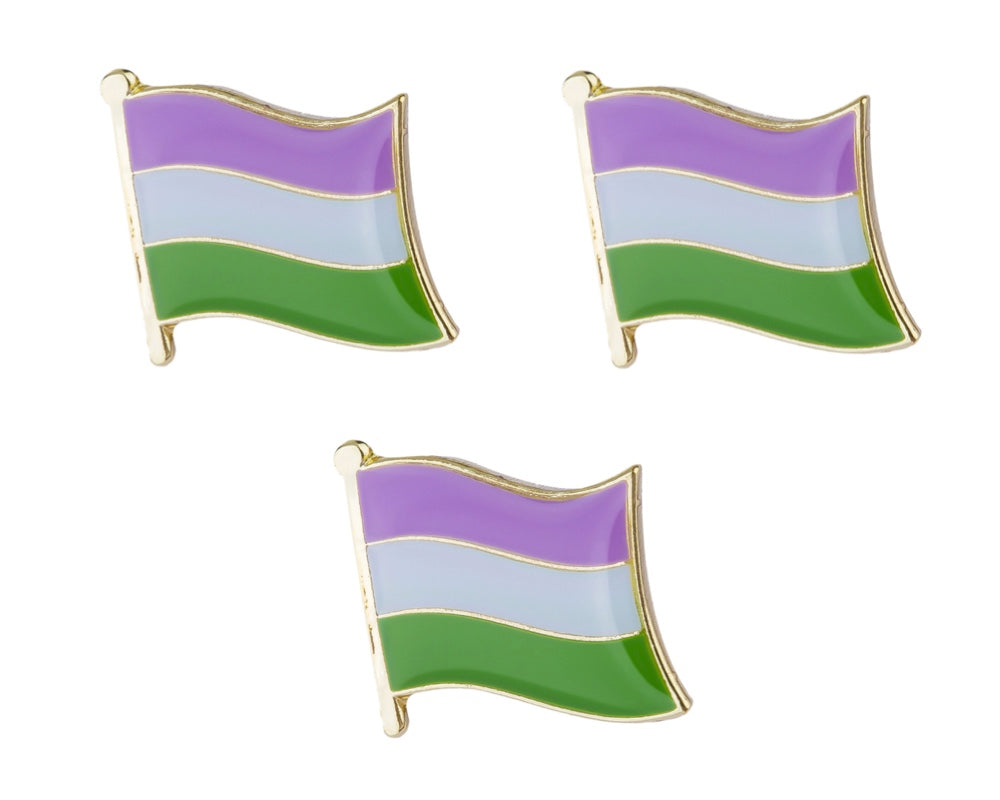 Genderqueer Flag Lapel Pin - 5/8
