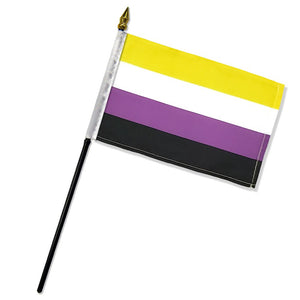 Non-Binary 4" x 6" Single Hand Flag