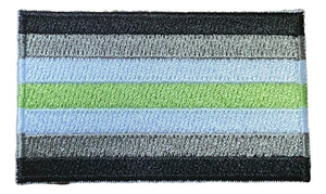 Agender Flag Iron On Patch 2.5 x 1.5 inch
