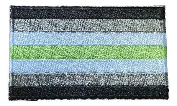 Agender Flag Iron On Patch 2.5" x 1.5"