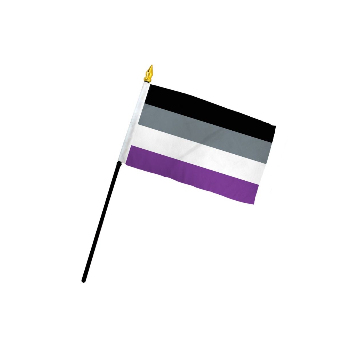 Asexual 4" x 6" Single Hand Flag