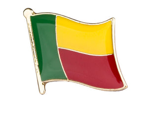 Benin Flag Lapel Pin - 3/4" x 5/8"