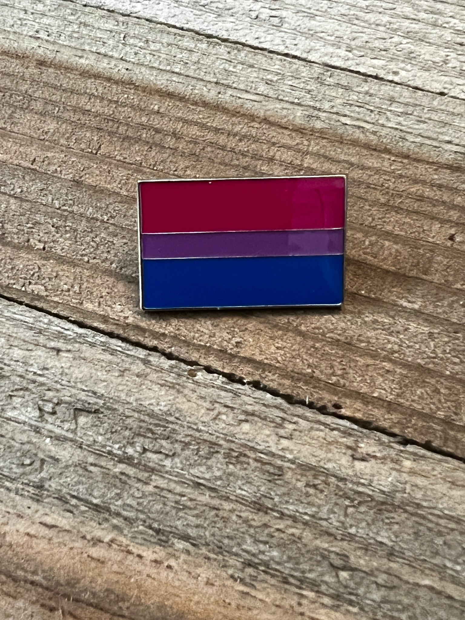Bisexual Flag Lapel Pin 1" - Updated Silver