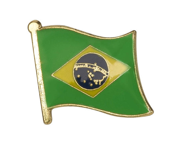 Brazil Flag Lapel Pin - 3/4" x 5/8"