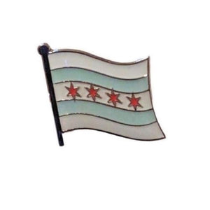 Chicago Flag Lapel Pin 3/4" x 5/8"