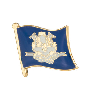 Connecticut Flag Lapel Pin 3/4" x 5/8"