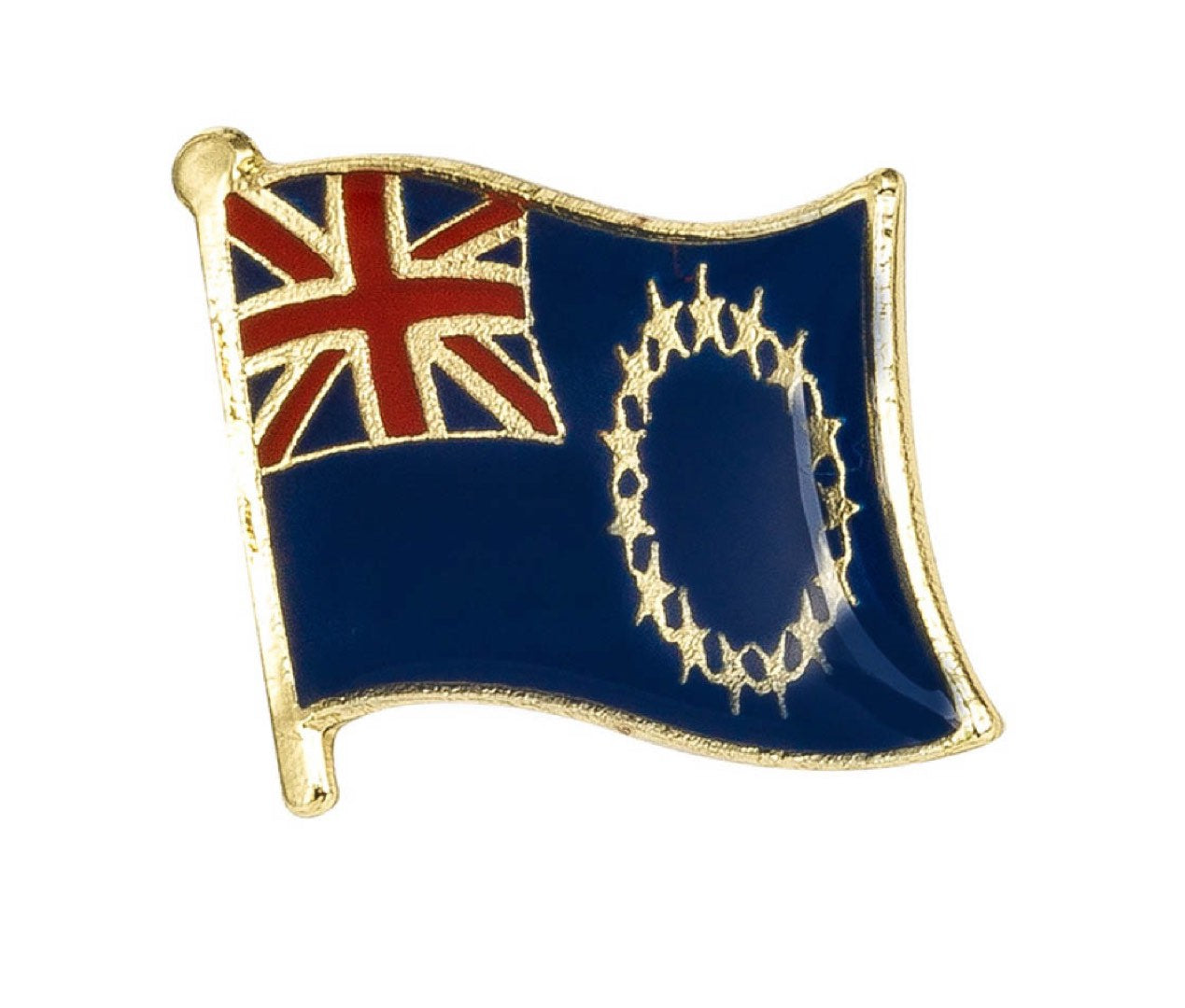 Cook Islands Flag Lapel Pin - 3/4" x 5/8"