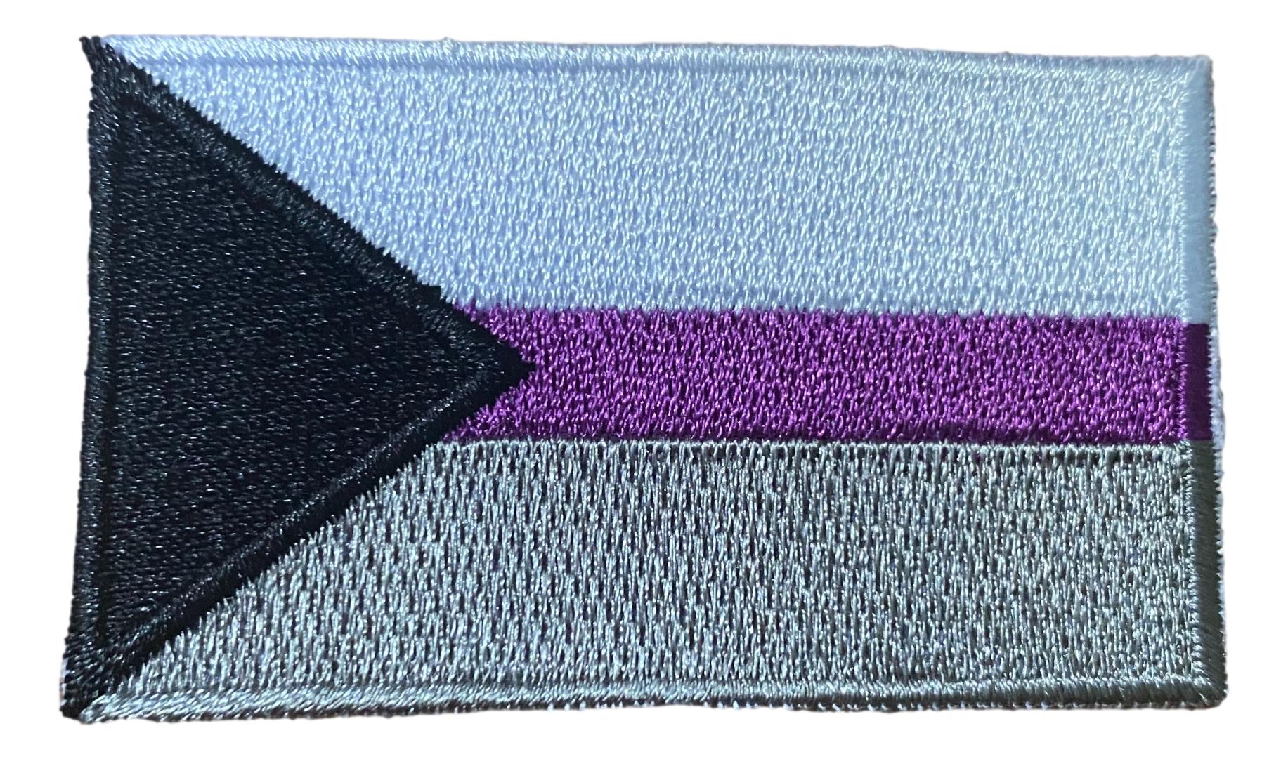 Demisexual Flag Iron On Patch 2.5" x 1.5" (inches)