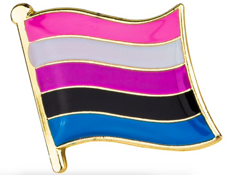 Genderfluid Flag Lapel Pin - 3/4" x 5/8