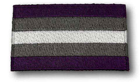 Graysexual Flag Iron On Patch 2.5" x 1.5"