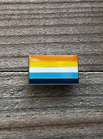 Aroace Flag Lapel Pin - 1" x 5/8"