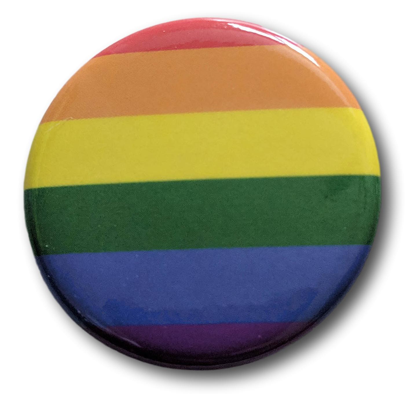 Rainbow Flag 1.25" Pinback Button Choice of 1, 10 or 25