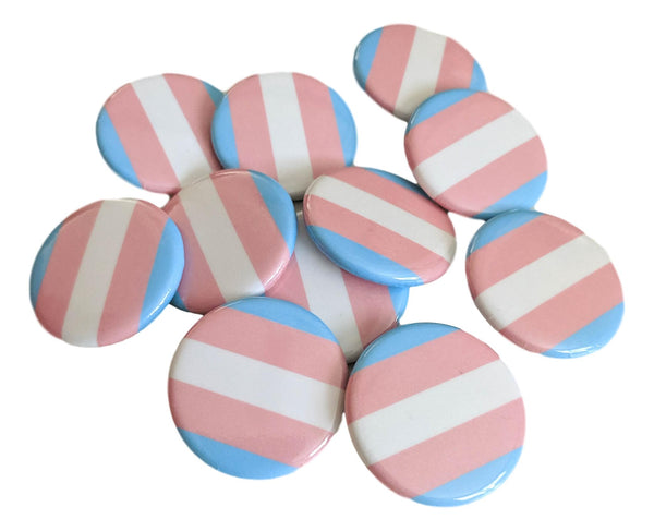 Transgender Flag 1.25" Pinback Buttons Choice of 1, 10 or 25